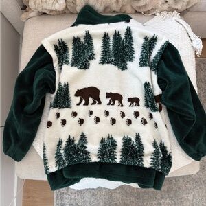 Vintage Denali Green and White Fleece Jacket